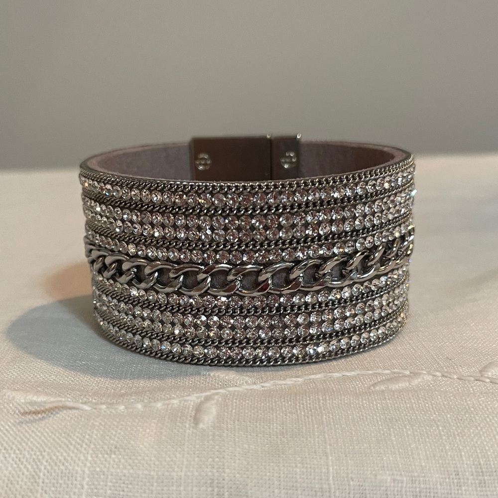 Boho crystal studded cuff